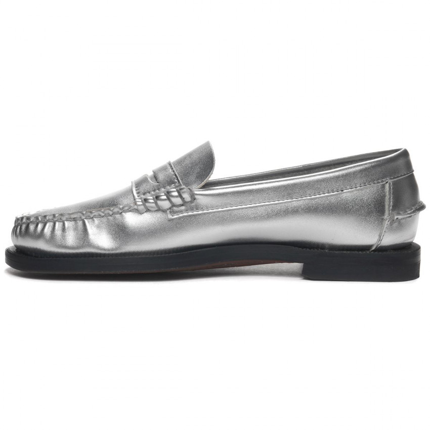 DAN MET SILVER GREY WOMAN MOCASSIN-Mocassin argenté pour femme