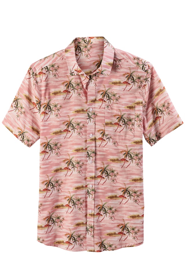Beachtime Hawaiihemd »Regular fit« , Kurzarm, Freizeithemd mit Palmenprint, reine Baumwolle