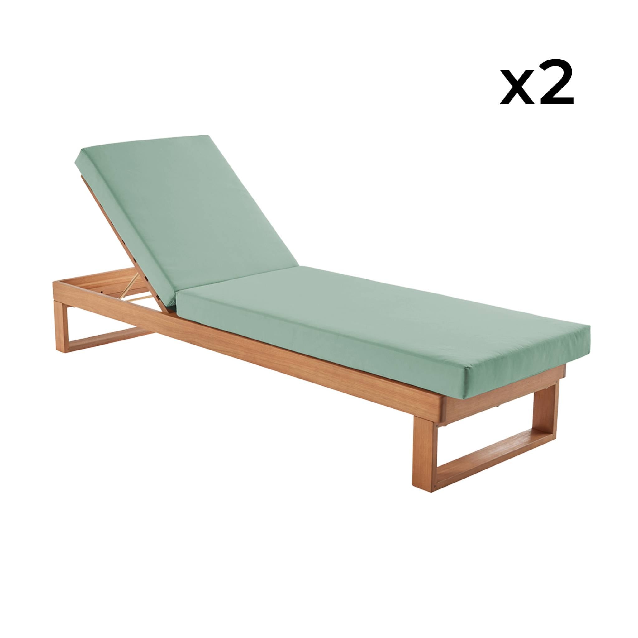 sweeek - Ligbank in eucalyptus hout, multiposities (set van 2)