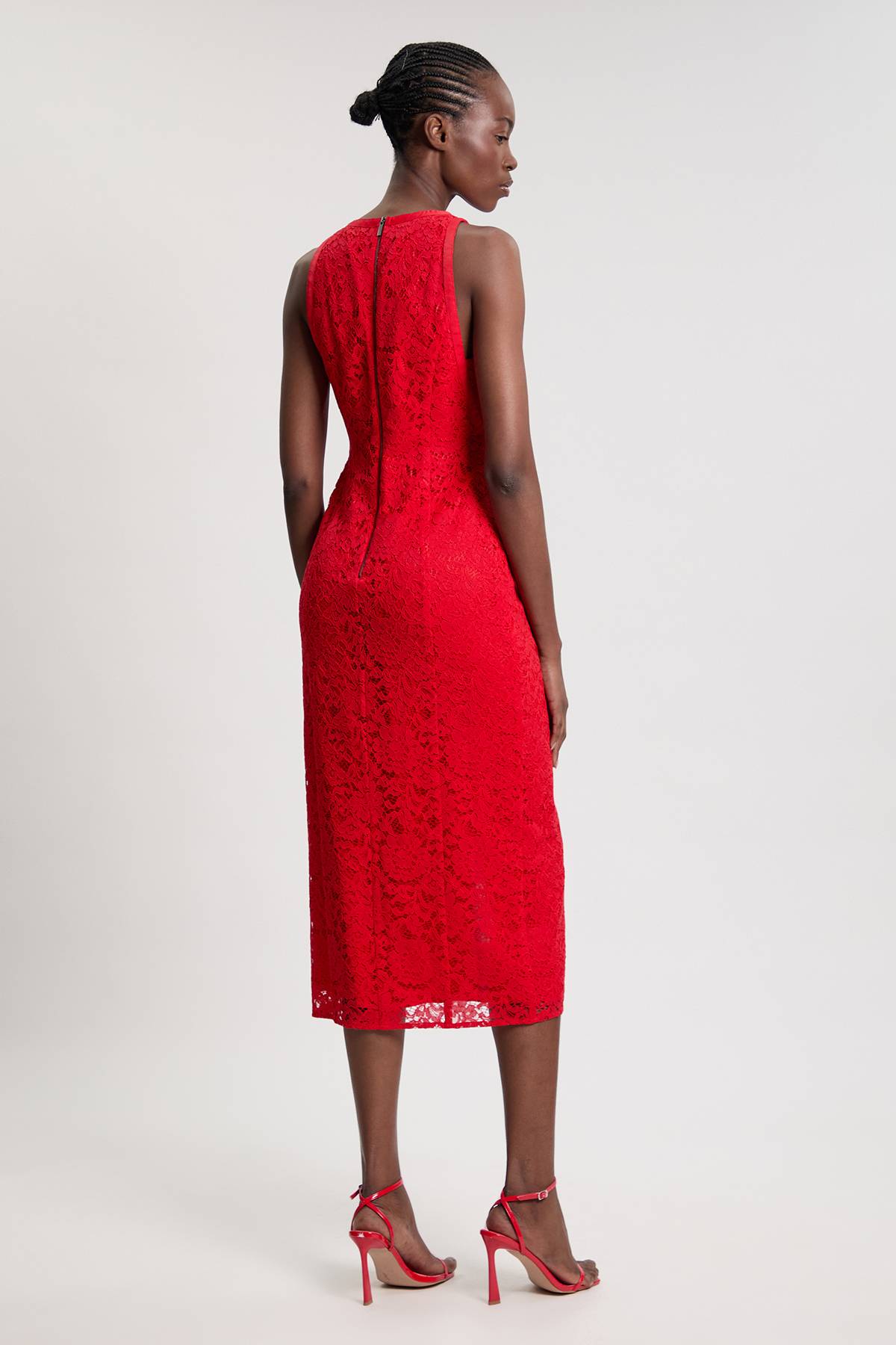 KarenMillen Robe Midi Tissée En Dentelle Sans Manches Petite