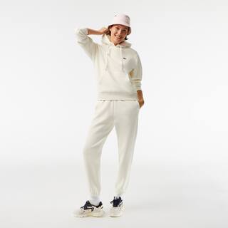Sweatshirt à capuche Jogger loose fit en piqué double face Sweatshirts - Blanc - Lacoste - Femme
