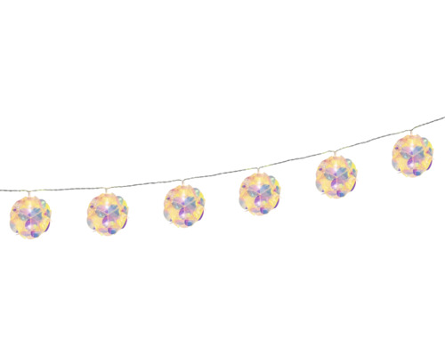 LED-lichtsnoer, bollen, Lafiora, 1,35 m + 0,3 m aansluitdraad, warmwitte lichtkleur