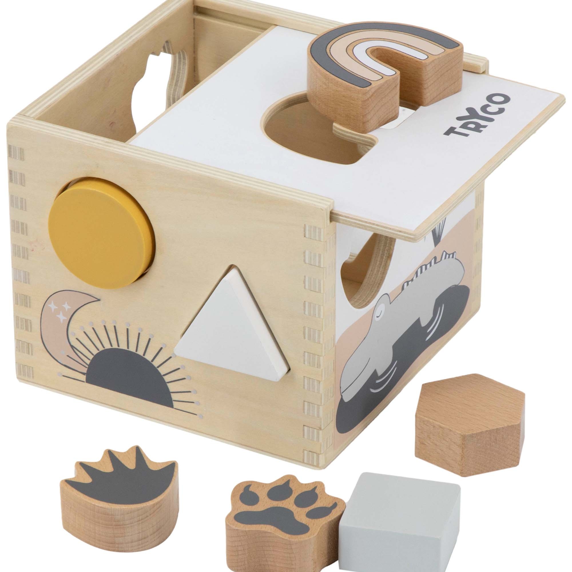 Tryco houten vormenstoof pawprint multi