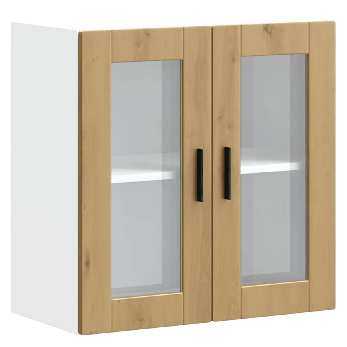 vidaXL Armoire Murale Cuisine Verre Porto Chêne Artisanal