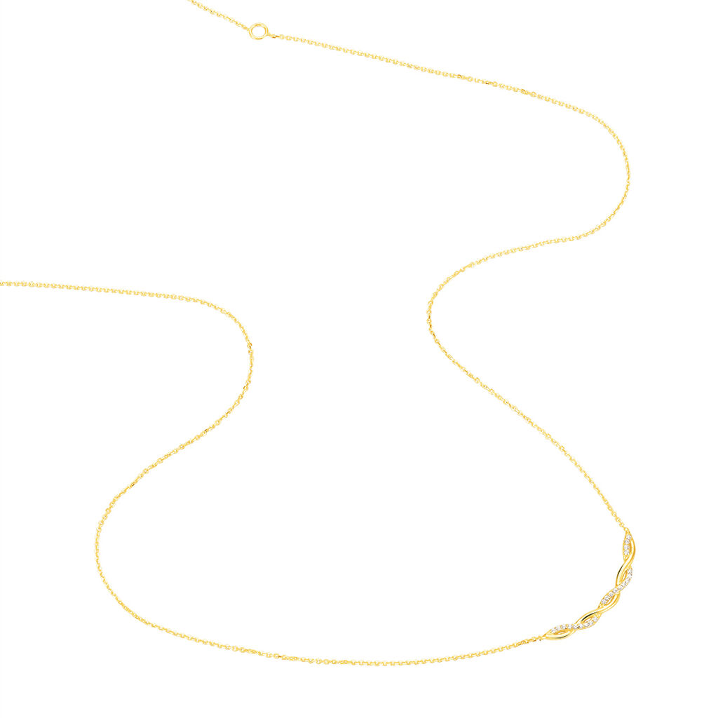 Collier Carolyne Or Jaune Oxyde De Zirconium