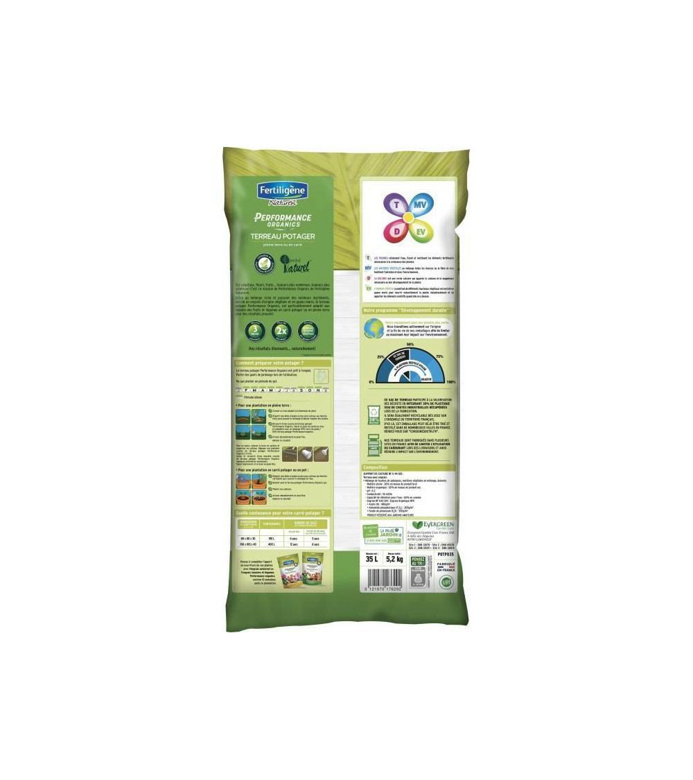 Terreau performance organics potager - 35 l