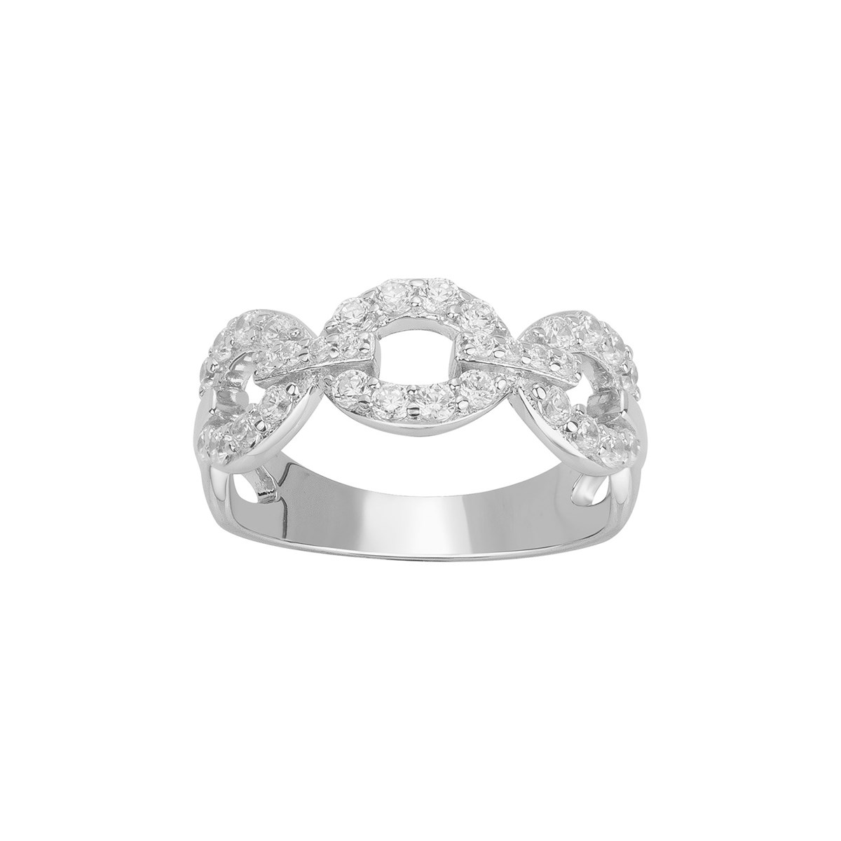 Bague en Argent avec oxyde de zirconium blanc