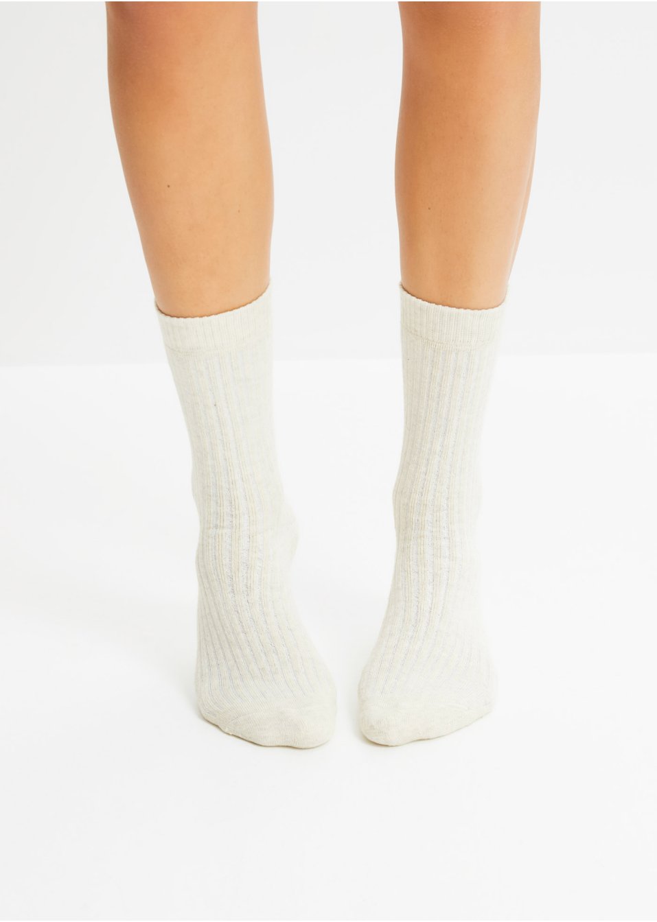 Lot de 4 paires de chaussettes thermo avec intérieur éponge et effet côtelé