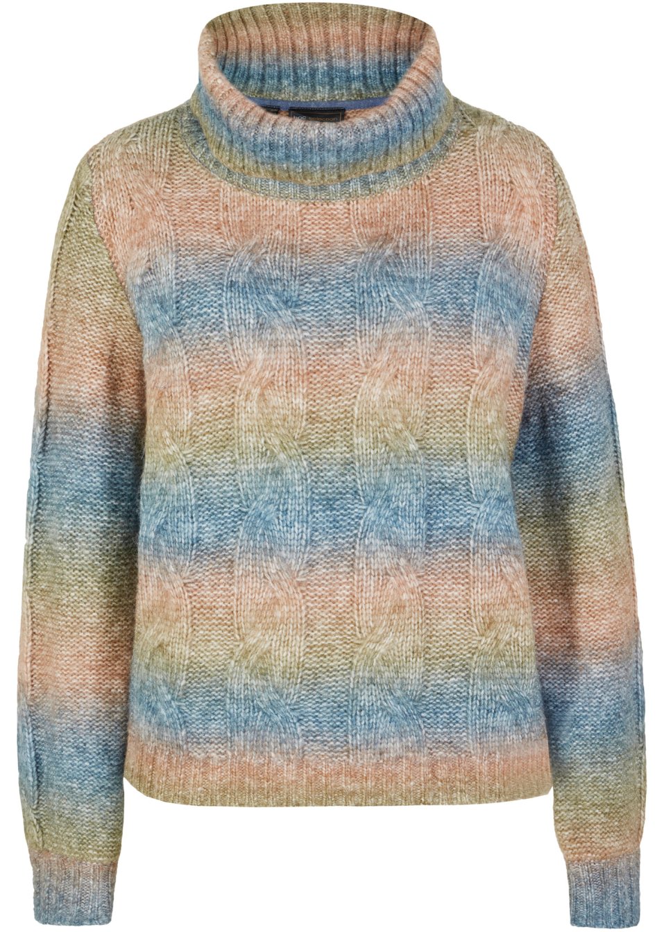 Pull col roulé à motif torsadé