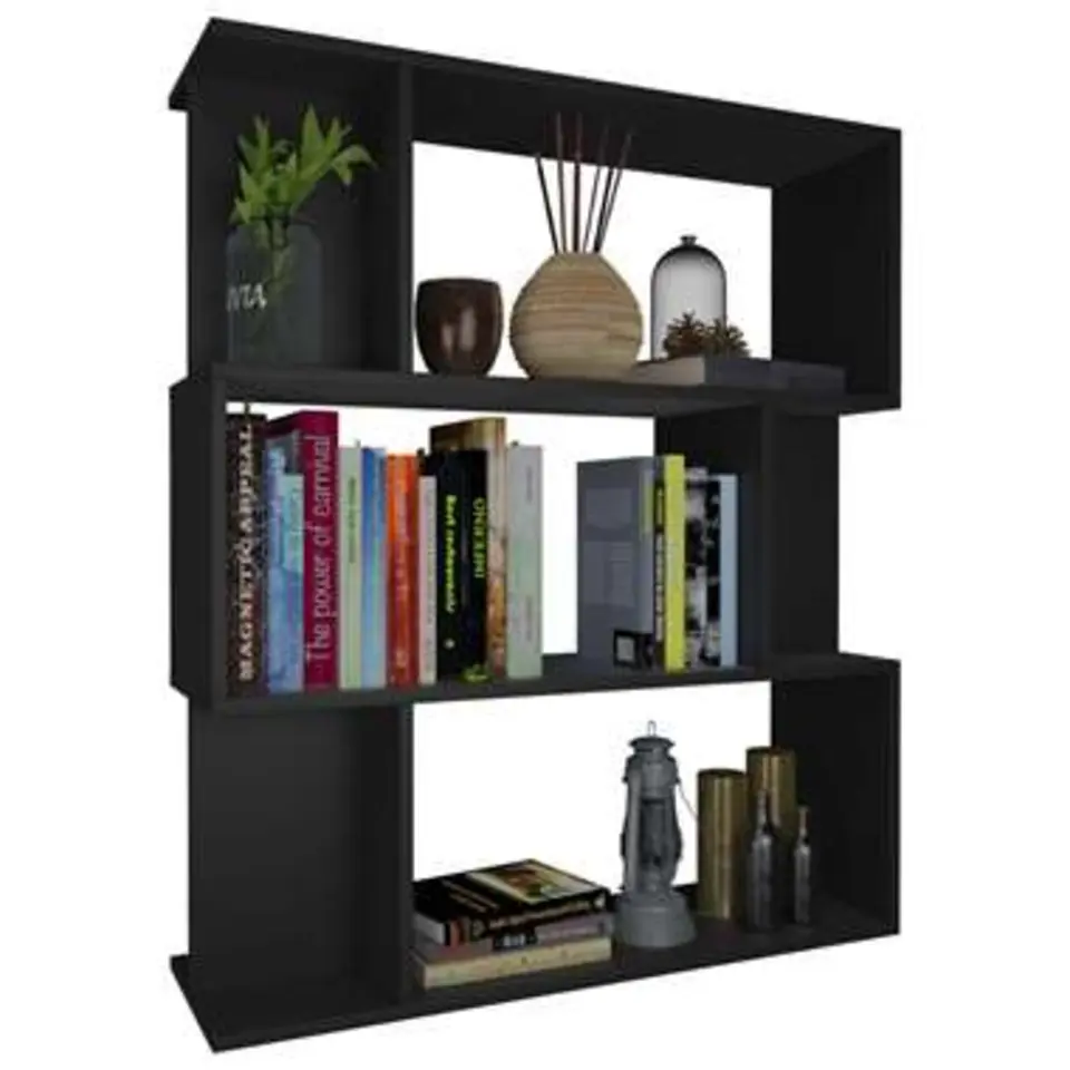 vidaXL - Boekenkast - Zwart - Bewerkt hout