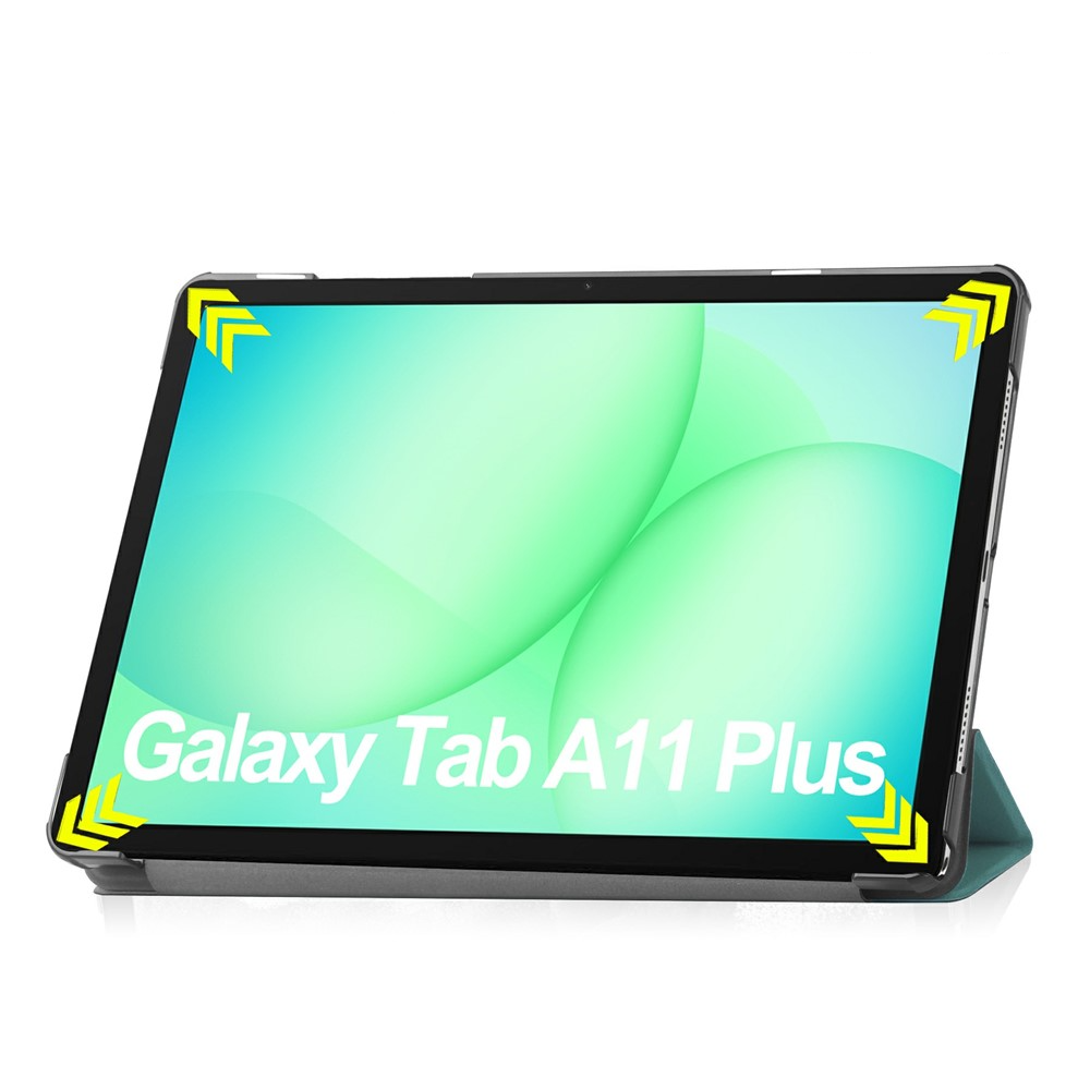 Samsung Galaxy Tab A11  Plus / A9  Plus Leder Tasche Flip Cover Hülle - Grün