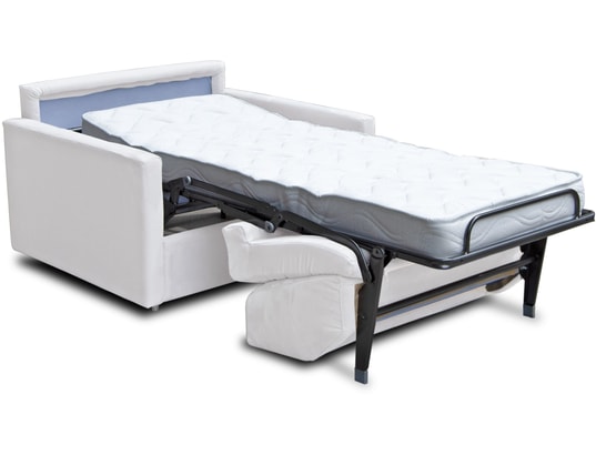 CITY - Fauteuil convertible Aosta microfibre blanc couchage 75x195 cm