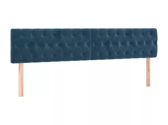 Sommier tapissier matelas et LED Bleu foncé 180x200 cm Velours
