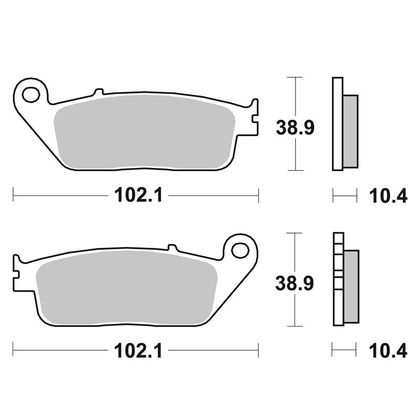 Plaquettes de freins SBS 654LS Sinter Métal Fritté avant/arrière (selon modèle)