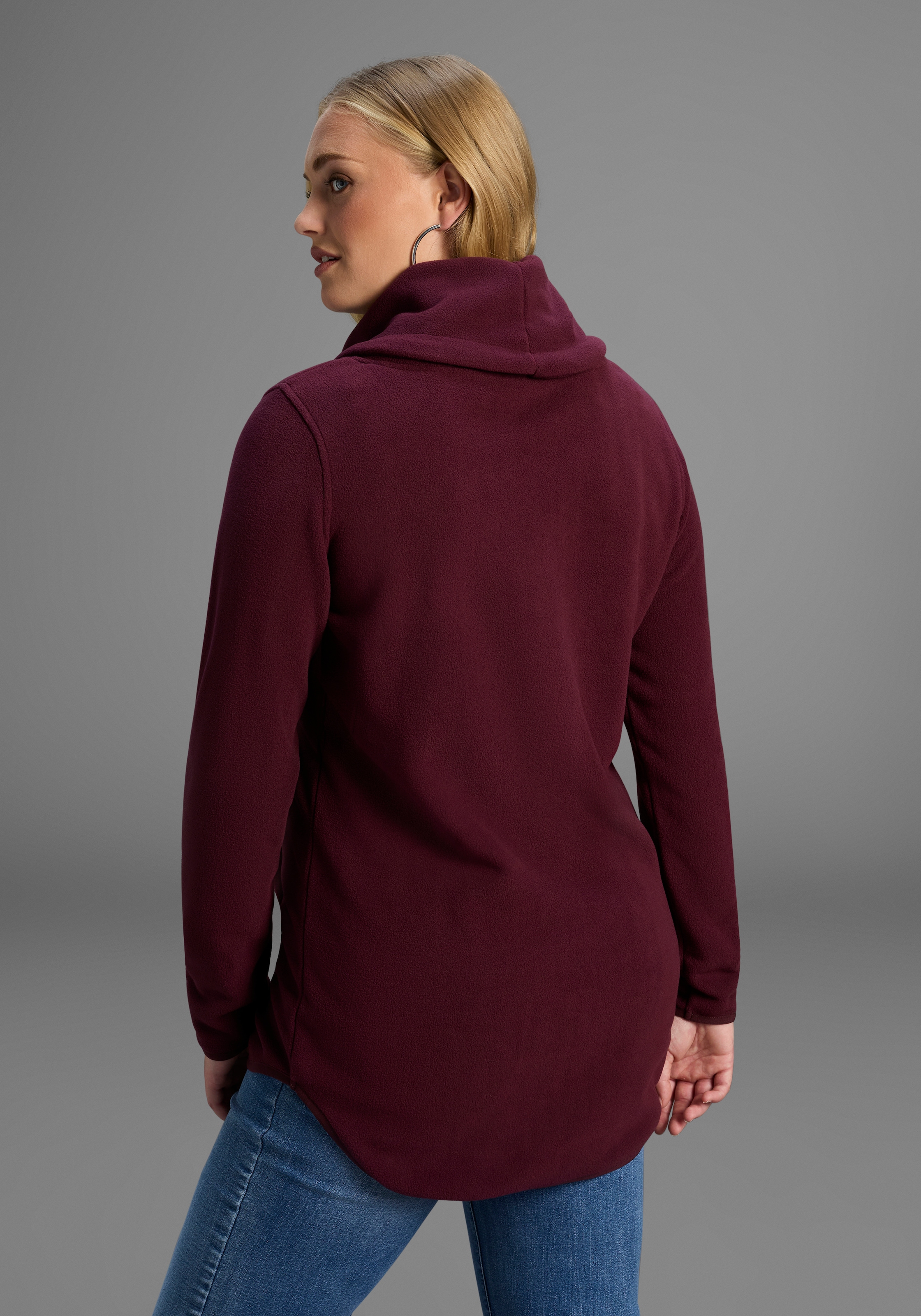 KangaROOS Fleecepullover , hochschliessender Kragen mit regulierbarer Weite, grosse Grössen