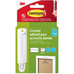 3M  Crochet pour accroche de tableau dentée, blanc