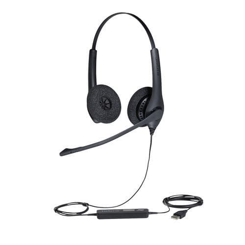 Jabra Biz 1500 Duo USB, Headset, Headset, Kontor/Callcenter, Sort, Binaural, I-linje kontrolenhed