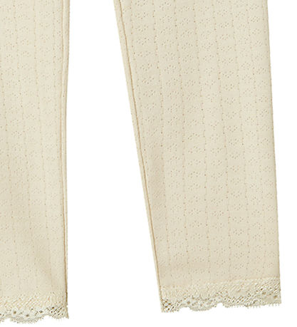 Name It Leggings - NbfTimian - Summer Sand m. Lochmuster