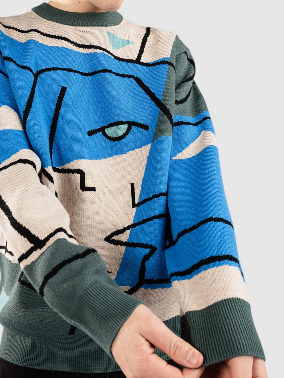 Blue Tomato Graphic Knit Pullover blue