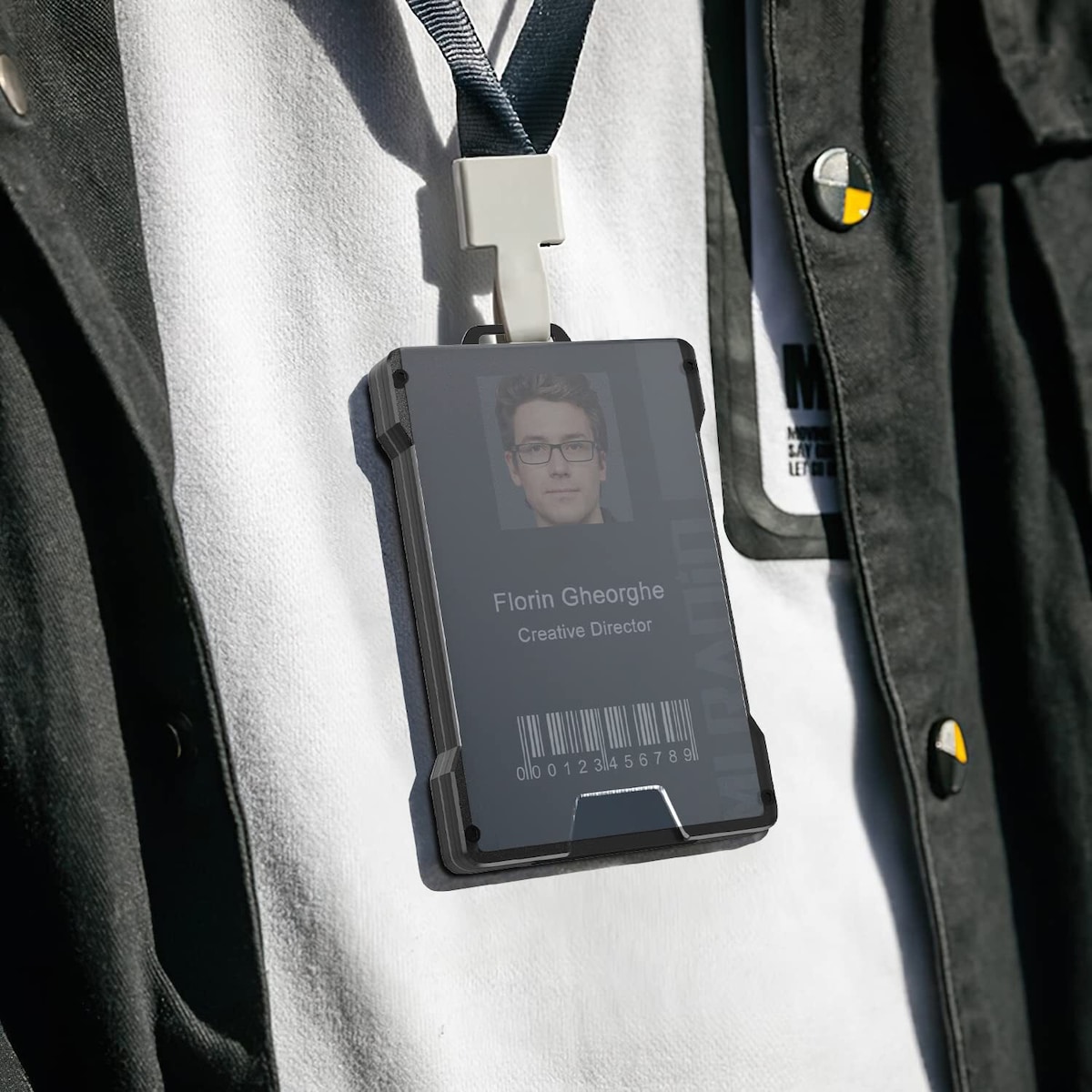 RFID-kortholder for 6 kort og ID-kortholder med klips Sort