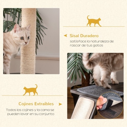 Arranhador para gatos PawHut com múltiplas plataformas