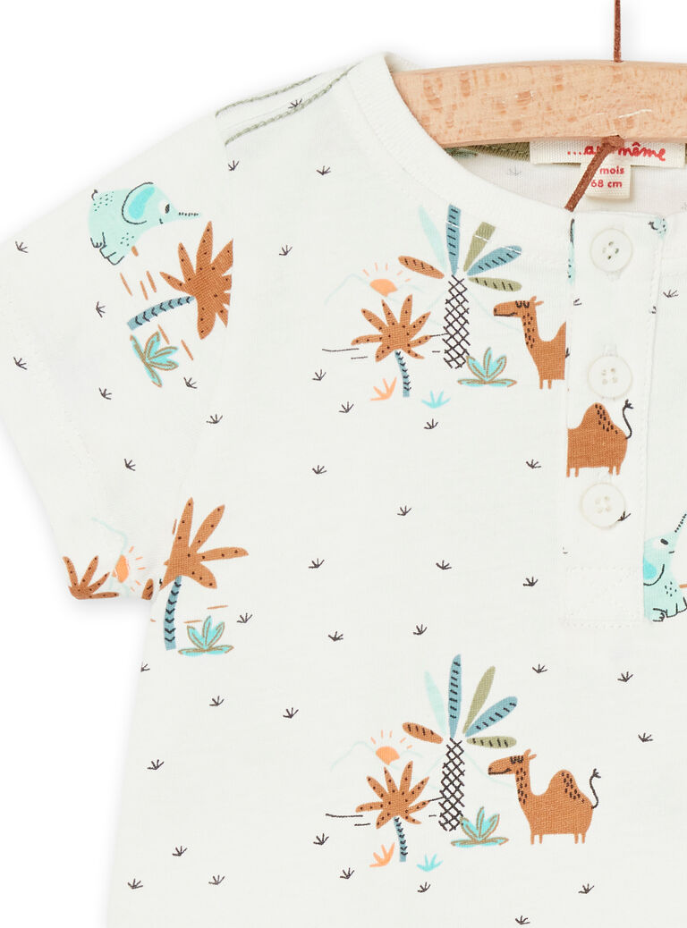 T-shirt blanc à imprimé désert