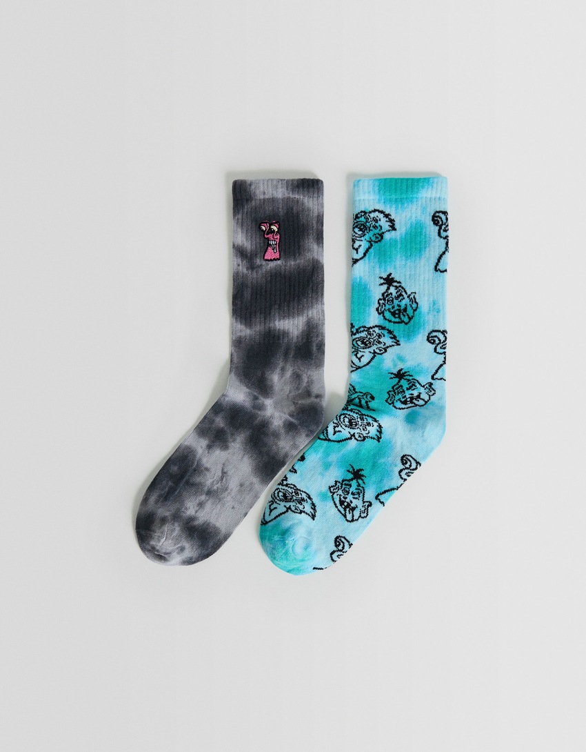 Pacote com 2 meias tie-dye