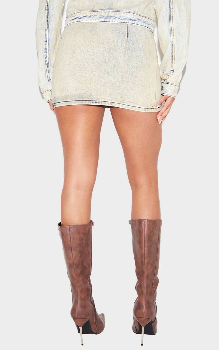 Jupe Mini En Denim Avec Détails De Coutures