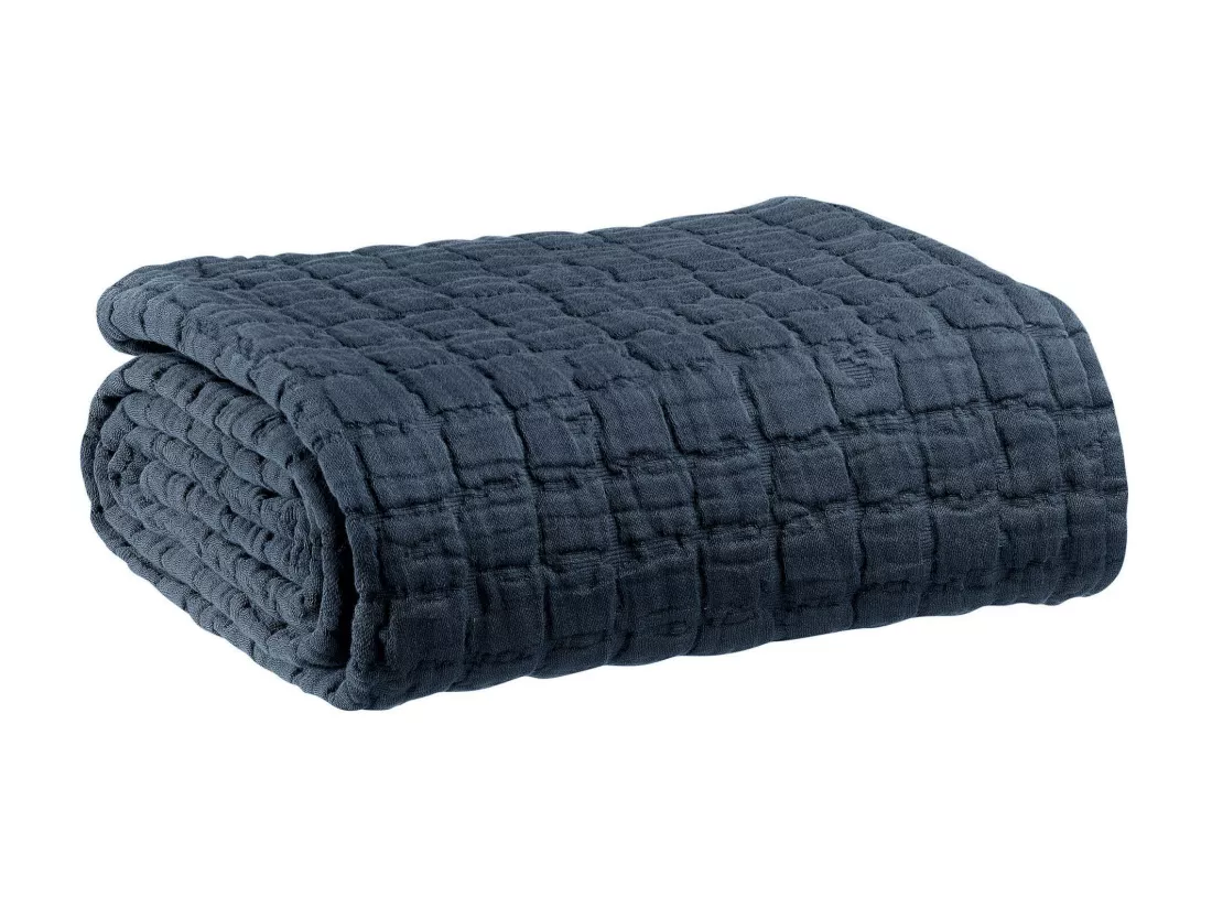 Jeté de lit Swami marine 240 x 260 cm Vivaraise