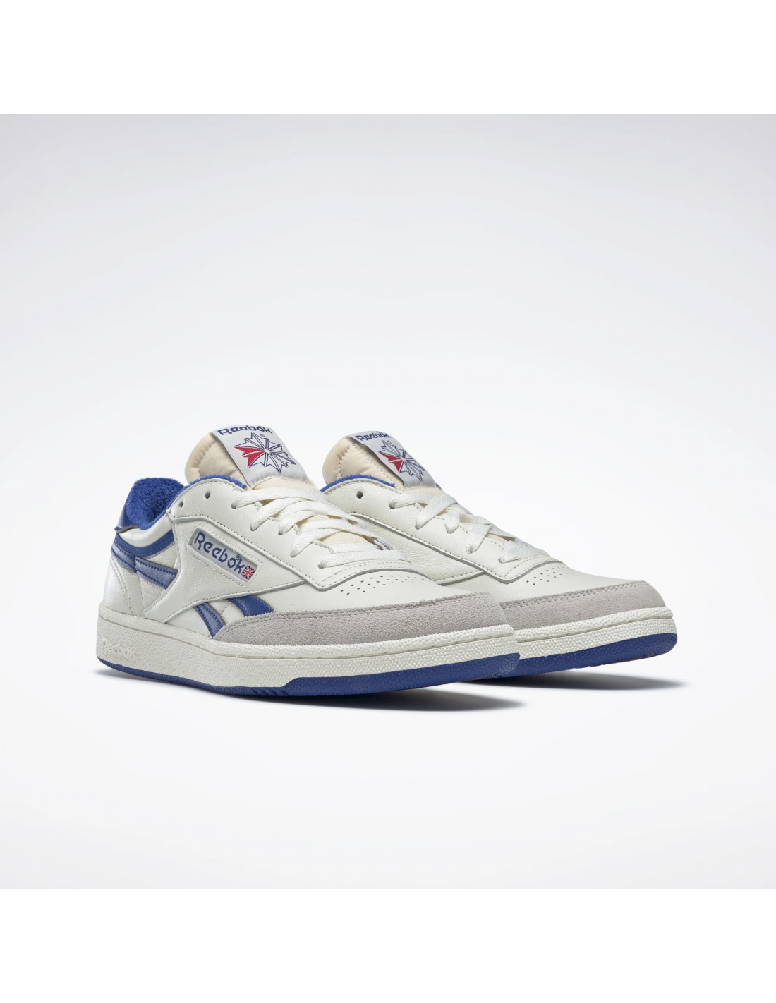 reebok sneakers mixte club c revenge vintage cuir blanc/bleu