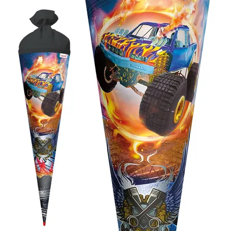 Roth Schultüte Monstertruck mit Folie, 70 cm, rund