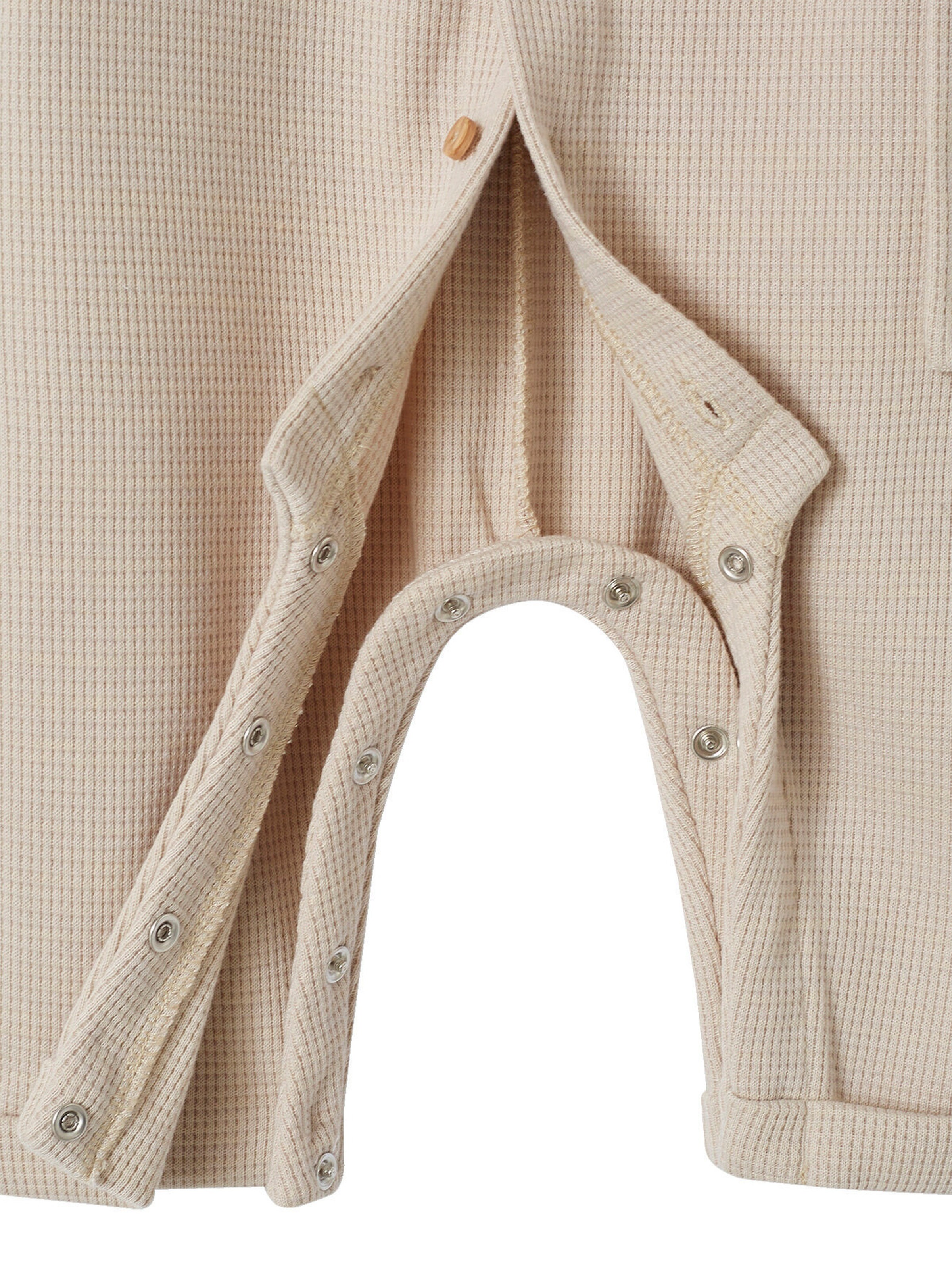 Vertbaudet Baby Overall aus Waffelpikee beige