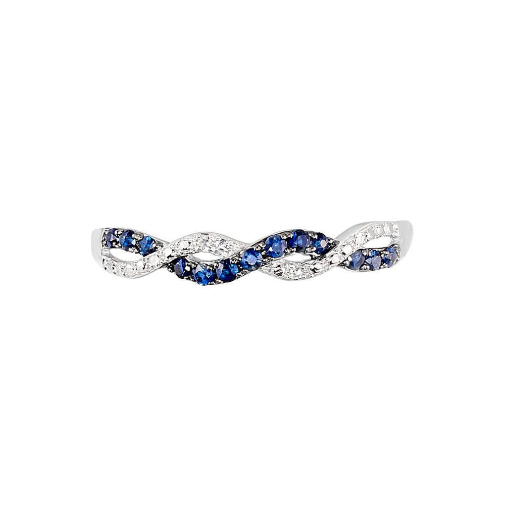 Bague Sofia Or Blanc Saphir Et Diamant