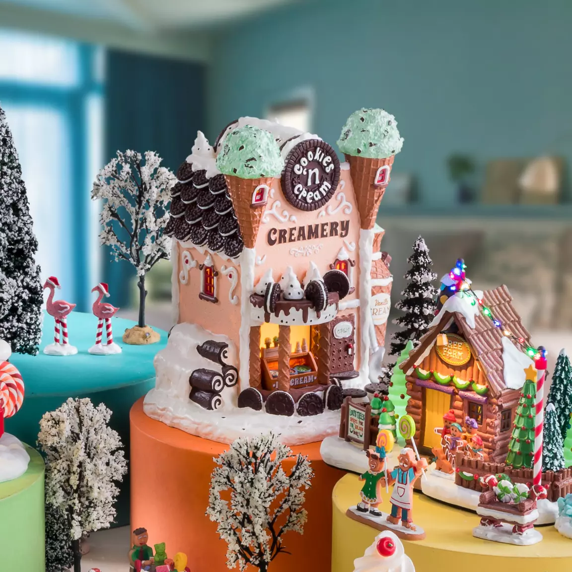 Village de Noël Lemax à piles lumineux Glacier Cookies n' cream