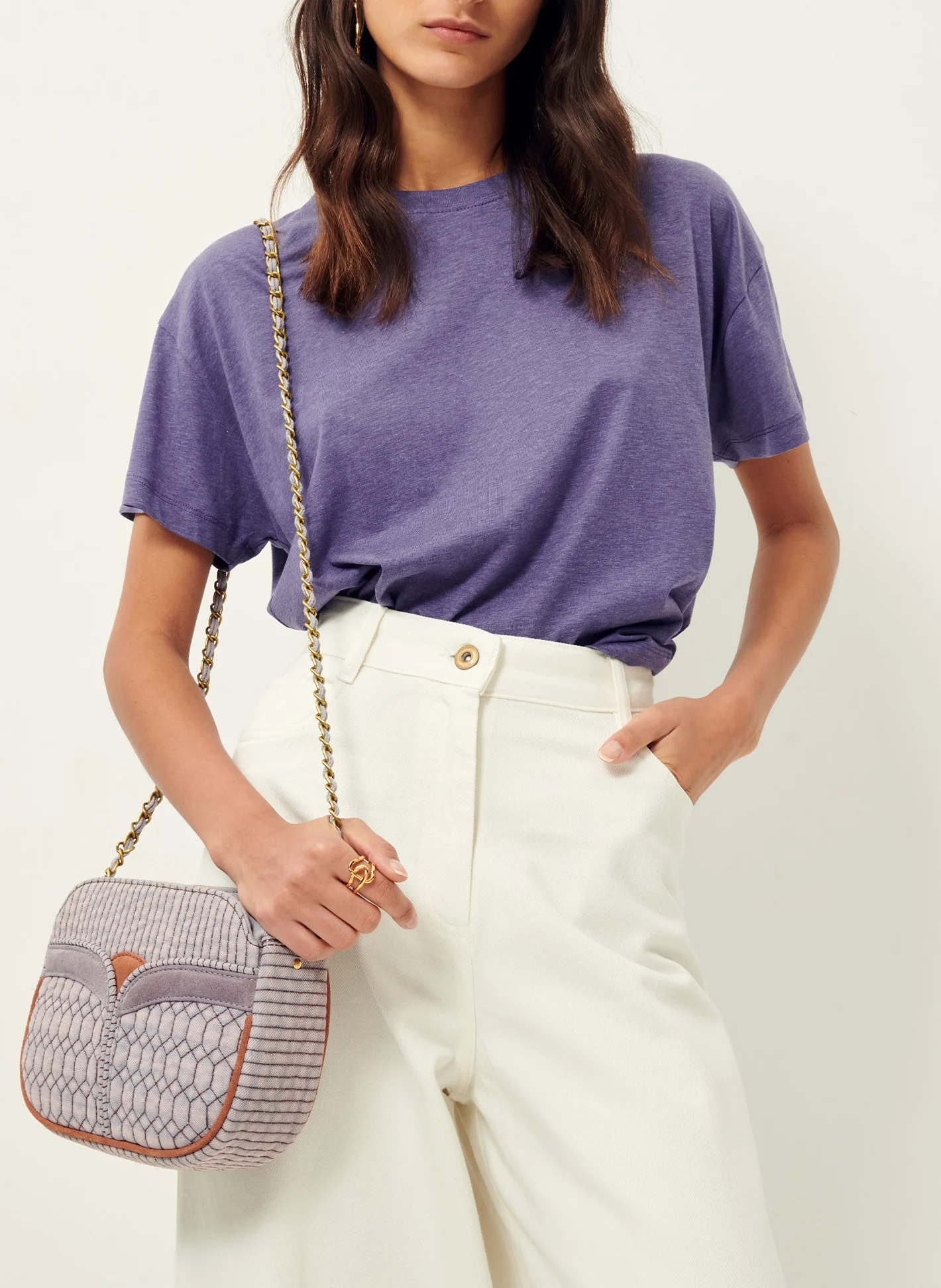 TOO - Tee-shirt ample col rond fluide | Violet
