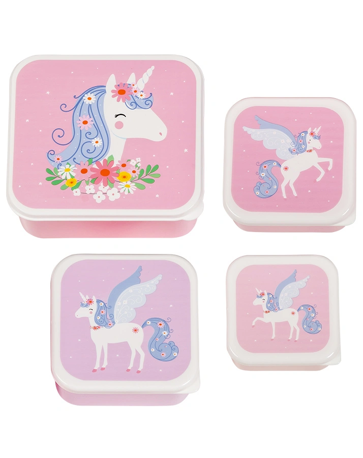 Snackbox UNICORN 4er-Set in rosa
