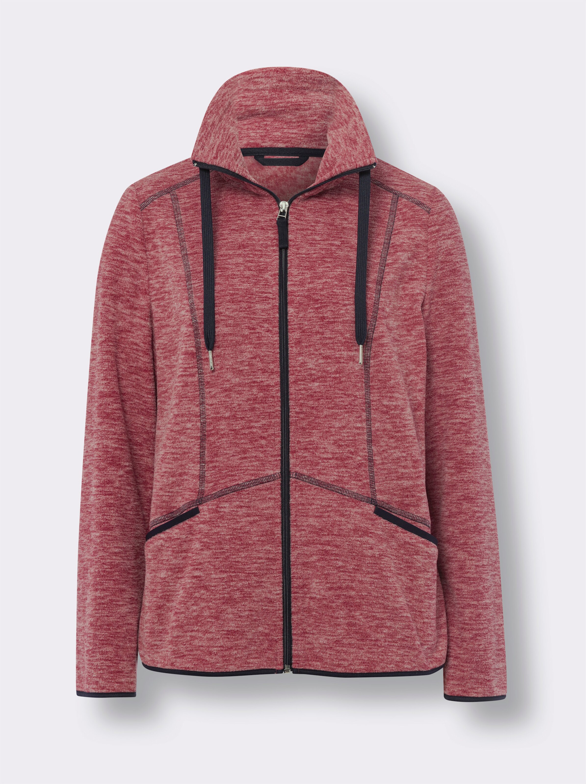 Fleecejacke mit Stehkragen, weiteregulierbar