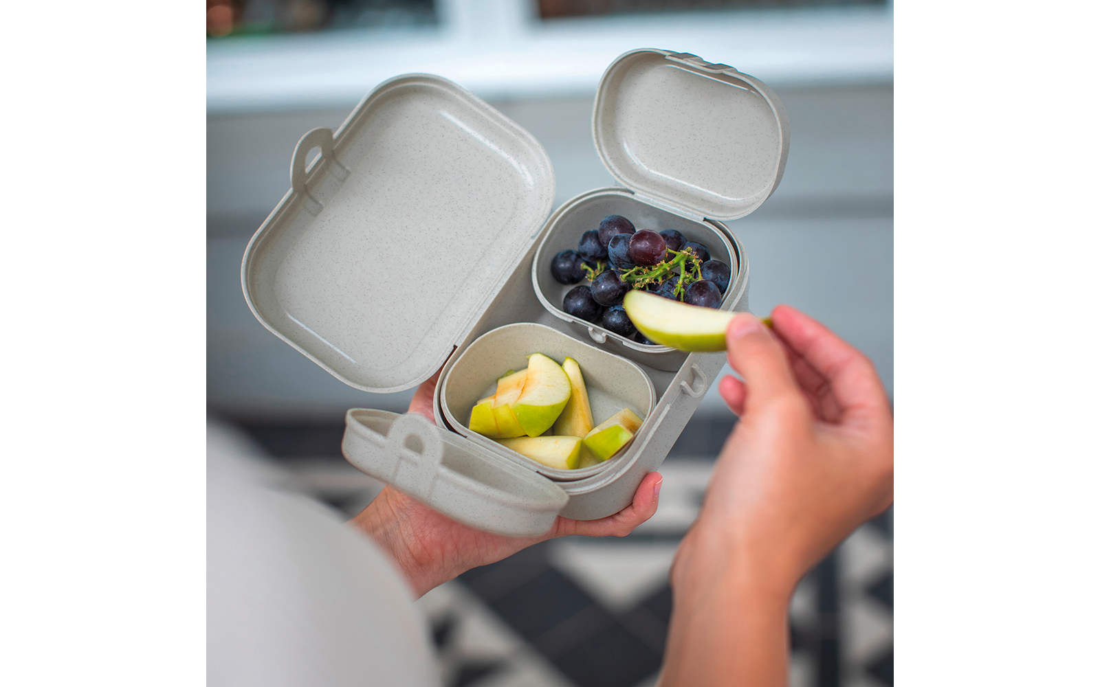 Koziol Pascal Ready Mini Lunchbox-Set 3-teilig nature flower blue