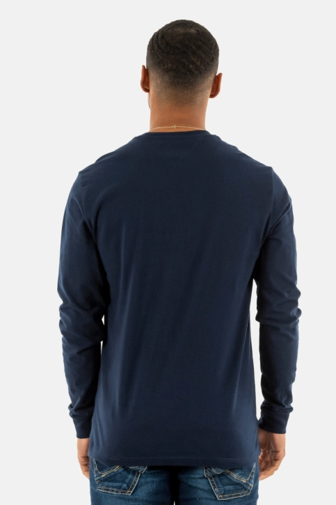 Tee shirt manches longues tommy jeans slim linear c1g dark night navy