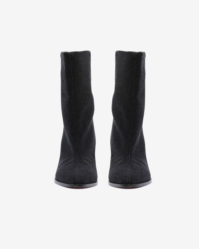 BOTTINES EN CUIR VEAU VELOURS PAILLETE ROUXA