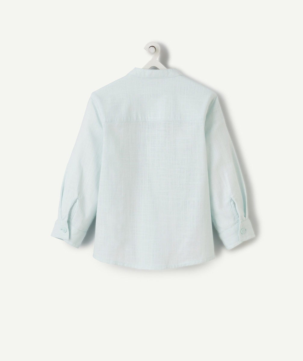 CHEMISE COL MAO BÉBÉ GARÇON VERT MENTHE