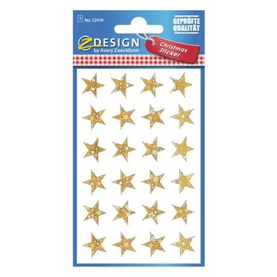 Avery - 24 stickers en sachet - 160x83x1 - étoiles dorées