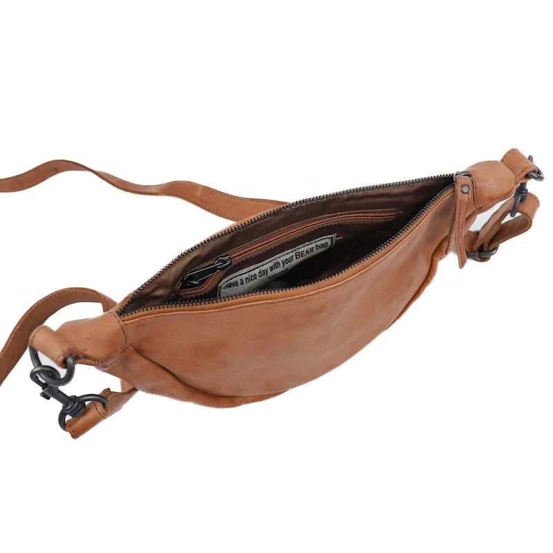 Bear Design Crossbody Tas Toon Taupe