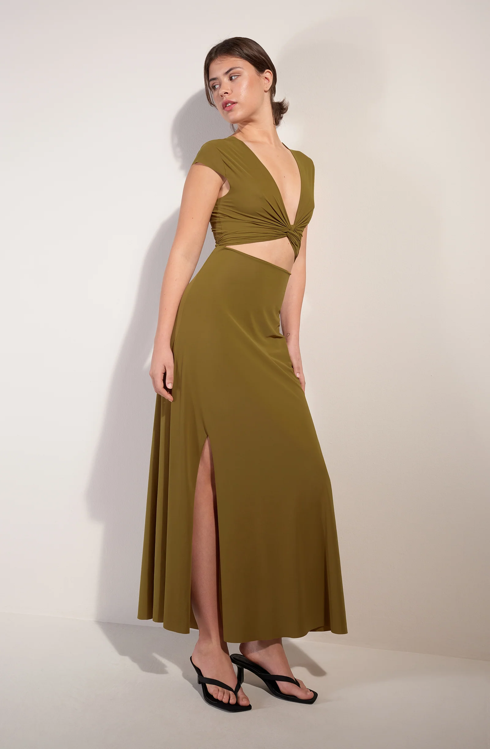 kolil Robe longue bronze découpe cropped Bronze