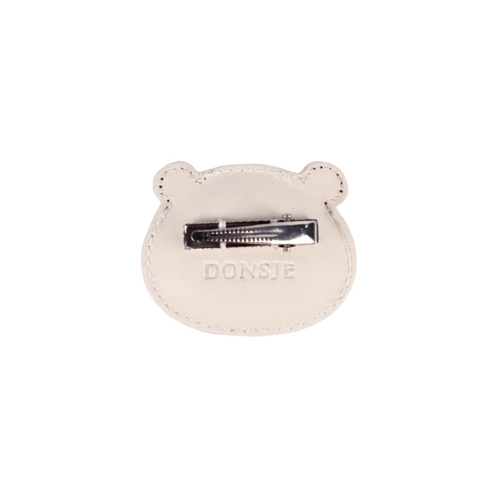 Josy Classic Hairclip | Panda | Off White Leather