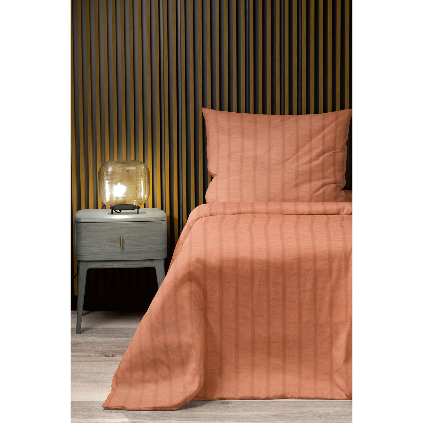 Bettwäsche Micro-Seersucker unifarbig 65x100 Pfulmen, lachs