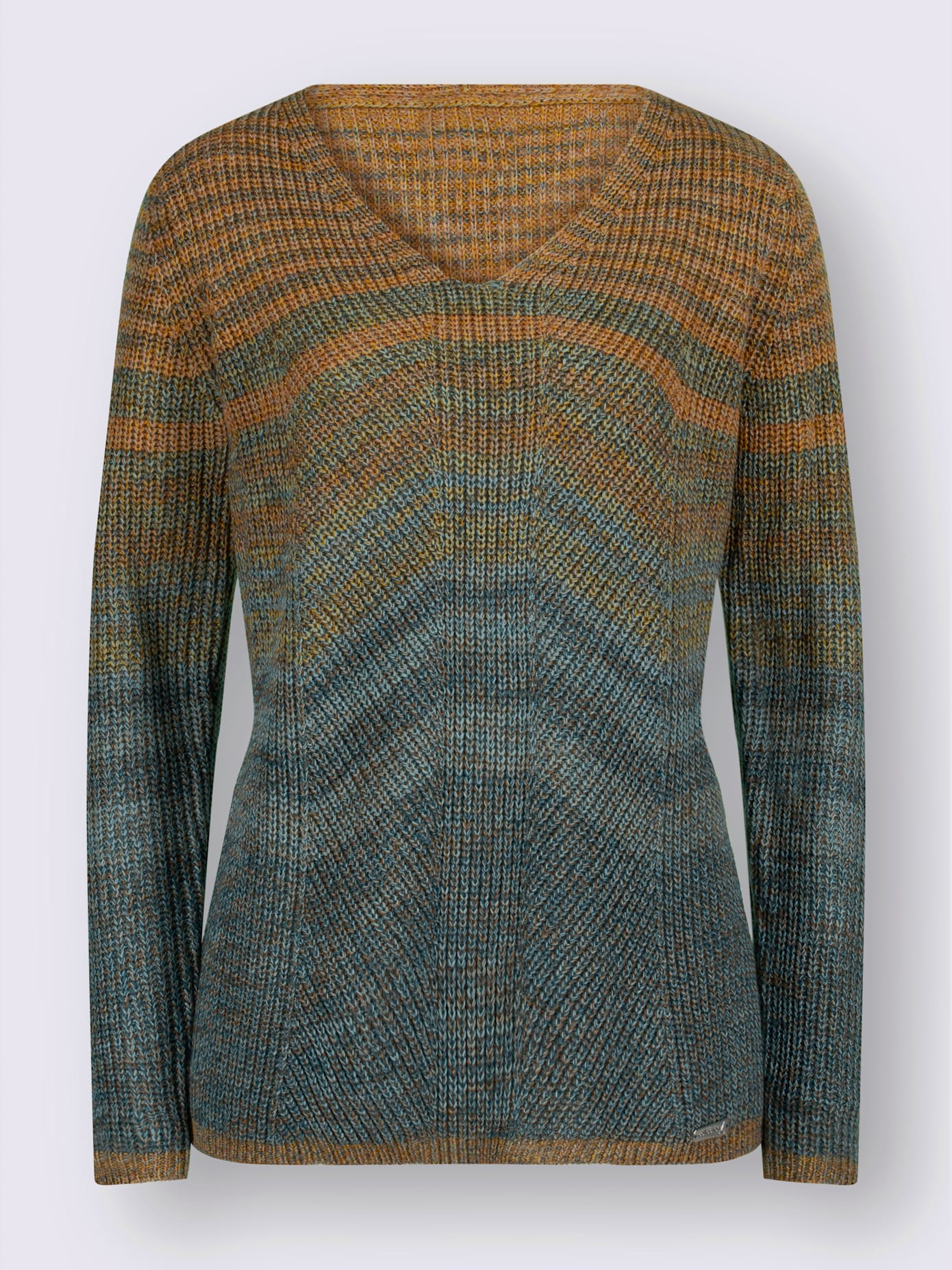 Pull à encolure en v motif tricoté avantageux
