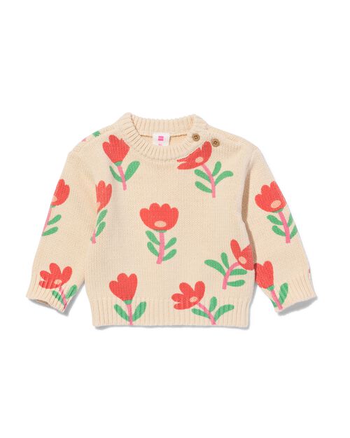 pull à fleurs pour bébé sable