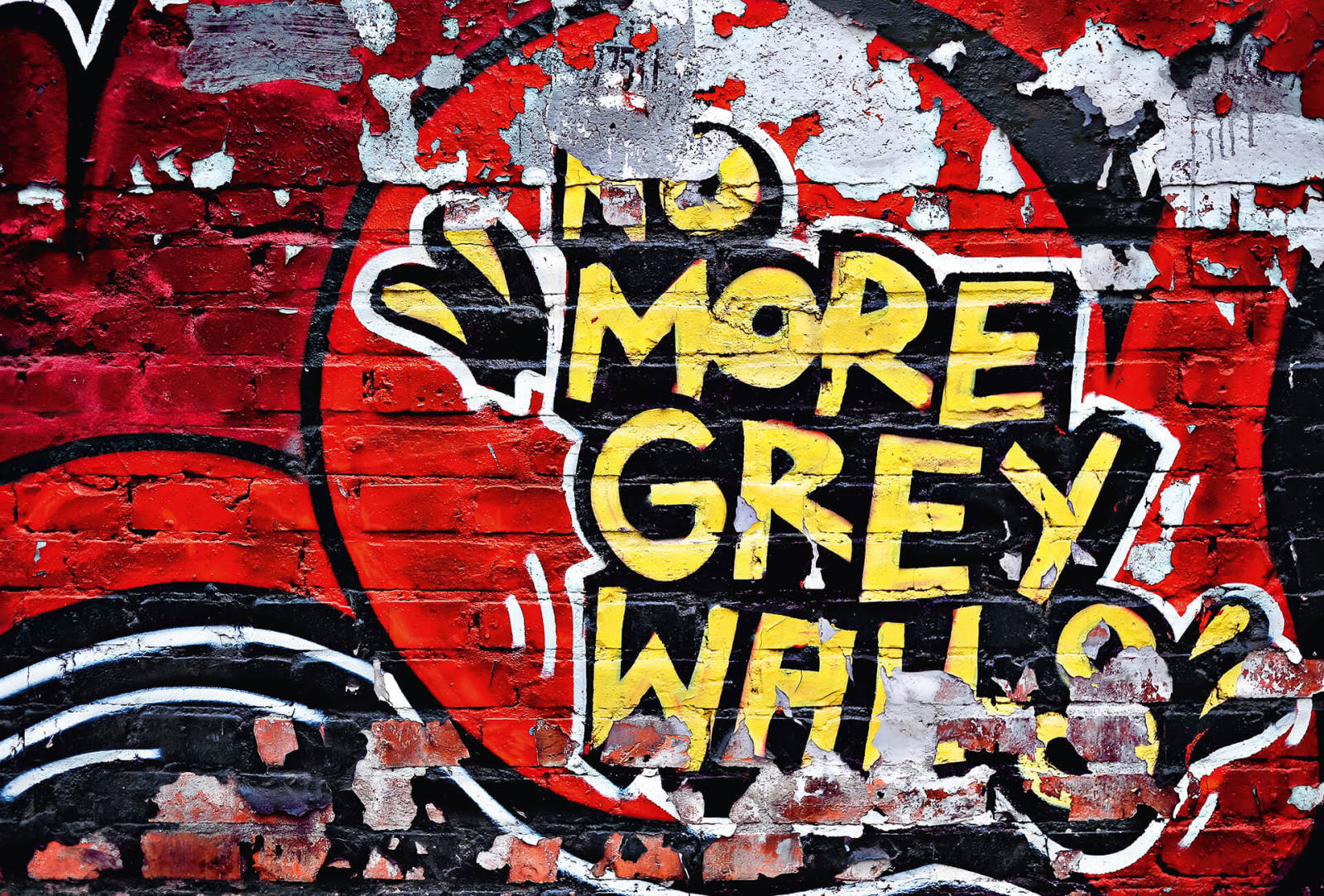 Fototapete DESIGNWALLS 2.0 - rot-gelb - Graffiti - 2,6 Meter