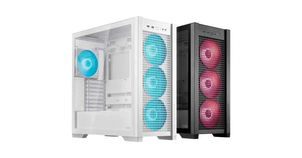 ASUSTUF Gaming GT302 ARGB midi tower behuizing  (Wit | 2x USB-A | 1x USB-C | RGB | Tempered Glass)